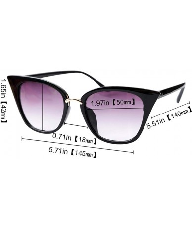 Oversized Womens Quality Readers Stylish Oversized Cat Eye Custom Reading Glasses - Black Frame With Gray Lens - CB18WUU5KDL ...