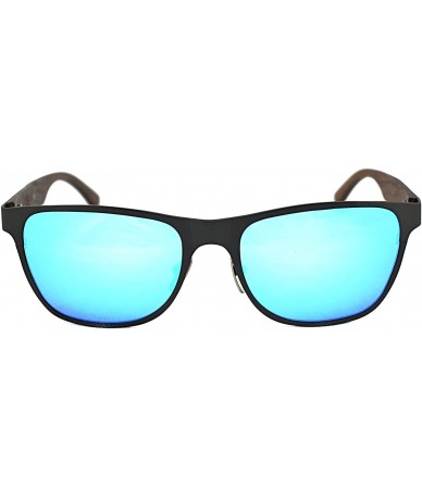Wayfarer Titanium & Wood Polarized Sunglasses - Grey - C818CZGDZZU $90.40