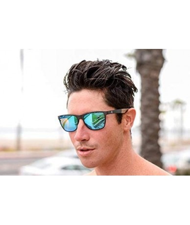 Wayfarer Titanium & Wood Polarized Sunglasses - Grey - C818CZGDZZU $54.72