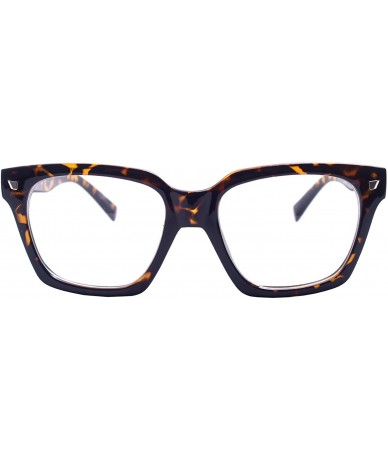 Oversized Retro Nerd Geek Oversized Eye Glasses Horn Rim Framed Clear Lens Spectacles - Leopard 74284e - C318M8D77AU $23.87