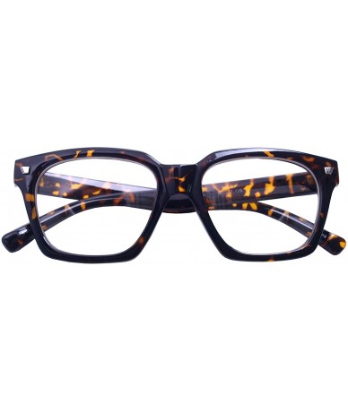 Oversized Retro Nerd Geek Oversized Eye Glasses Horn Rim Framed Clear Lens Spectacles - Leopard 74284e - C318M8D77AU $14.74