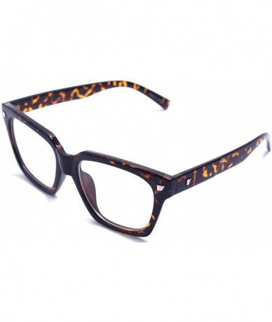 Oversized Retro Nerd Geek Oversized Eye Glasses Horn Rim Framed Clear Lens Spectacles - Leopard 74284e - C318M8D77AU $14.74