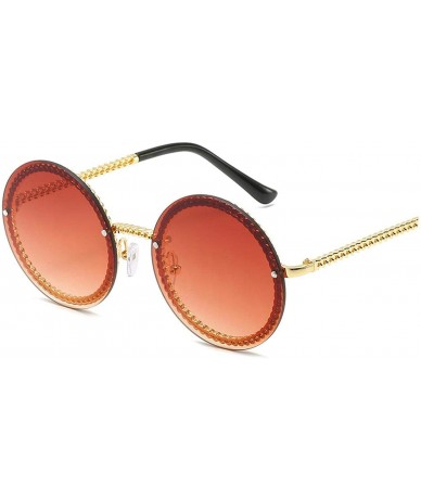 Square Round Sunglasses Women Luxury RimlShades Europe Popular Ins Sun Glasses Lunettes De Sol Femme - Gold Red - CQ199C970XG...