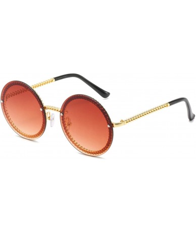 Square Round Sunglasses Women Luxury RimlShades Europe Popular Ins Sun Glasses Lunettes De Sol Femme - Gold Red - CQ199C970XG...