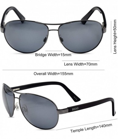 Round Sunglasses for Men Women Vintage Lightweight Aviator Metal Frame UV 400 protection - Gray - CN18SUHUN35 $22.06