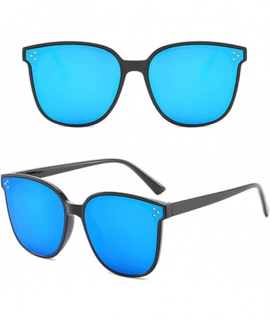 Wrap Classic Sunglasses Harajuku Box Sunglasses Women's Lightweight Oversized Fashion Sunglasses - Blue - CX18TM4NYQH $10.99