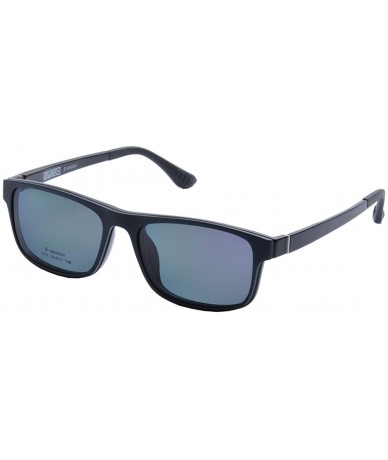 Rectangular Men Optical Eyeglasses Frames With Magnetic Polarized Sunglasses Clips - C001 - C912IIXM1H7 $19.03