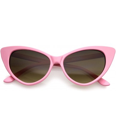 Oversized Women's Retro Oversized High Point Cat Eye Sunglasses 54mm - Pink / Smoke - CS12N7B2RY2 $21.12