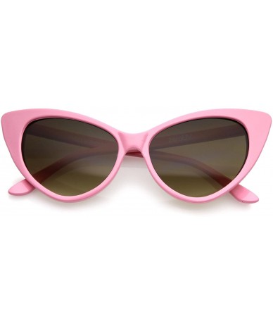 Oversized Women's Retro Oversized High Point Cat Eye Sunglasses 54mm - Pink / Smoke - CS12N7B2RY2 $8.71