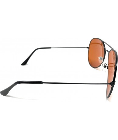 Aviator Aviator Metal Frame Sunglasses Classic Style - Black- Amber Blue Block - C3127S2ADPP $9.96