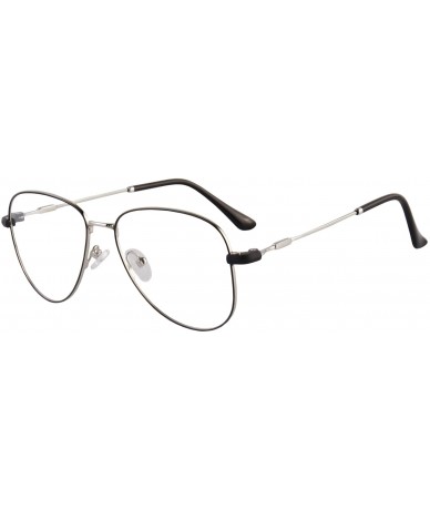 Aviator Anti Blue Light Hyperopia Glasses with Polarized Clip-on Sunglasses-LH3039 - C3 Silver - CW18U9NX7OE $73.68