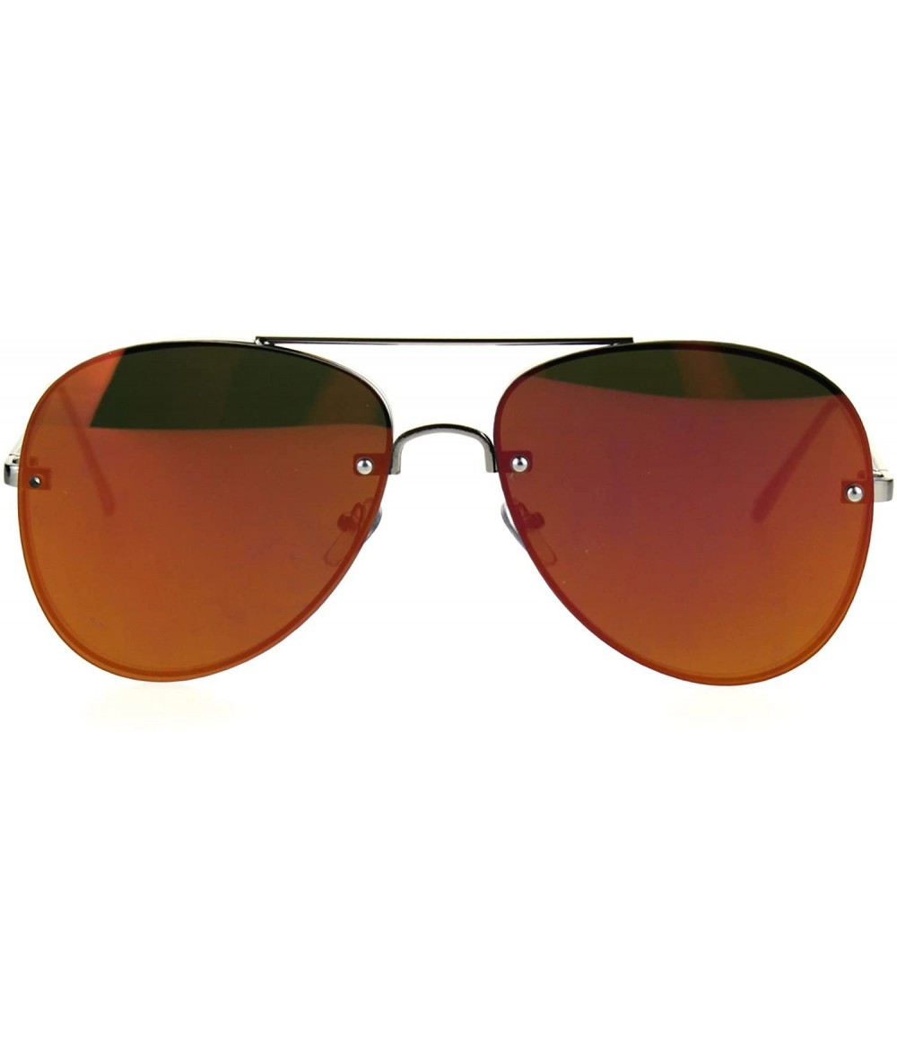 Rimless Panel Color Mirror Lens Rimless Metal Rim Pilots Sunglasses - Silver Fuchsia - CJ185YM8WTL $11.65