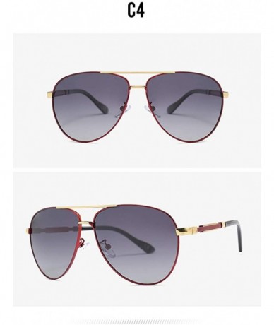 Round Fashion polarized sunglasses driving sunglasses new TAC1.1 men's glasses - Red Grey C4 - CB1905SD38N $14.49