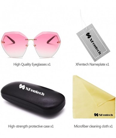 Rimless New Non-Polarized Women Rimless Rimmed Stylish Oversized Sunglasses - Gold Frame Gradient Pink Lens C2 - CU18C77Z635 ...