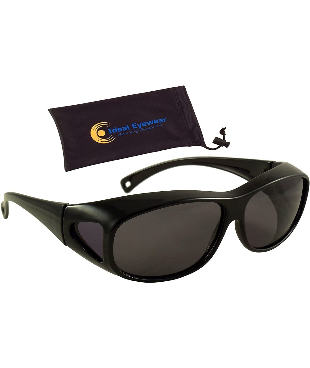 Oval Polarized Floating Sunglasses - Black Frame / Smoke Lens With Case - C012788XRNF $14.92