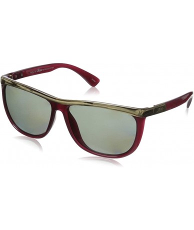 Oversized Women's Naomi Polarized Round Sunglasses - Shiny Ruby & Shiny Light Gold - CE11UUPQ6Y1 $99.23