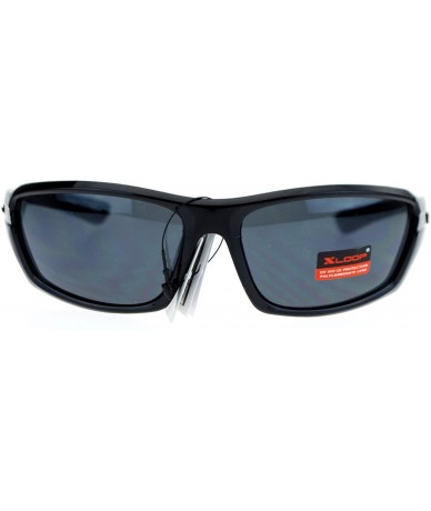 Oval Mirrored Mirror Lens Matte Plastic Classic Oval Rectangular Sport Sunglasses - Black - CC11ZKXKVXF $11.06