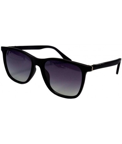 Oversized Classic retro square frame plate mirror legs men's polarized sunglasses - Matte Black Frame - C6190ML5MK7 $81.42
