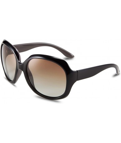 Round Fashion Oversized Polarized Women Sunglasses TAC Lenses Vintage Big Frame Sun Glasses B2434 - C718EX564UQ $25.06