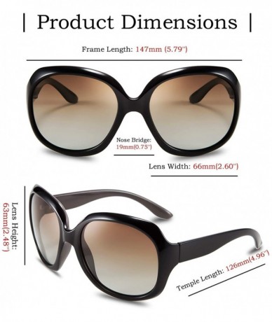 Round Fashion Oversized Polarized Women Sunglasses TAC Lenses Vintage Big Frame Sun Glasses B2434 - C718EX564UQ $13.35