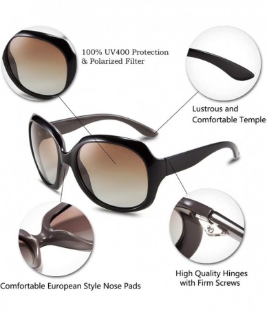 Round Fashion Oversized Polarized Women Sunglasses TAC Lenses Vintage Big Frame Sun Glasses B2434 - C718EX564UQ $13.35
