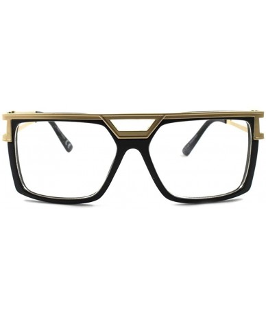 Oversized Awesome Swag Hot Oversized 80's Swagg Square Hip Hop Rapper Clear Lens Glasses - Matte Black - C518X3X42N2 $7.49