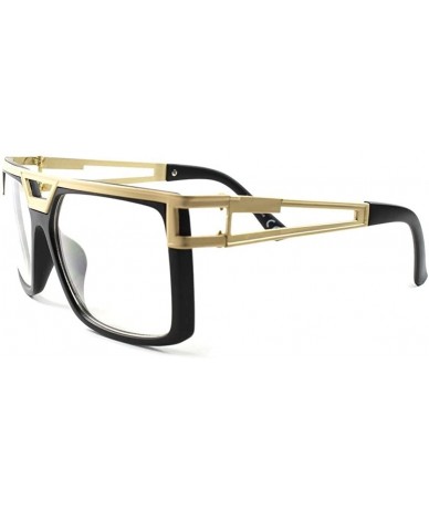 Oversized Awesome Swag Hot Oversized 80's Swagg Square Hip Hop Rapper Clear Lens Glasses - Matte Black - C518X3X42N2 $7.49