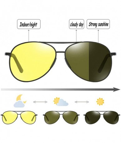 Rectangular day and night polarized sunglasses men's UV light Sun photochromic night vision driving sunglasses - CY18UOQOKHL ...