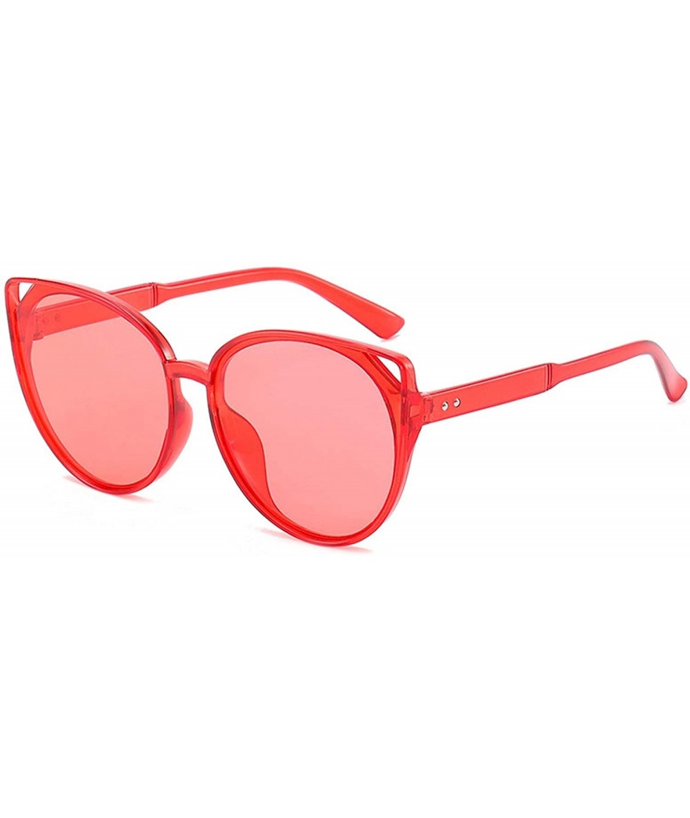 Sport Vintage style Cat Eye Hollow Sunglasses for Unisex PC AC UV 400 Protection Sunglasses - Red - C018SZTXKEG $17.27