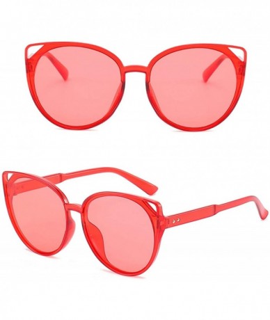 Sport Vintage style Cat Eye Hollow Sunglasses for Unisex PC AC UV 400 Protection Sunglasses - Red - C018SZTXKEG $17.27