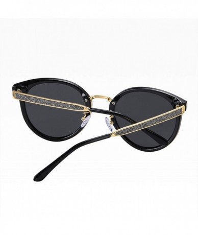 Oversized Oversized Polarized Sunglasses for Women-Round Classic Fashion UV400 Protection 8052 - Silver - C5195N2TS9G $18.84