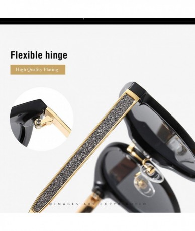 Oversized Oversized Polarized Sunglasses for Women-Round Classic Fashion UV400 Protection 8052 - Silver - C5195N2TS9G $18.84