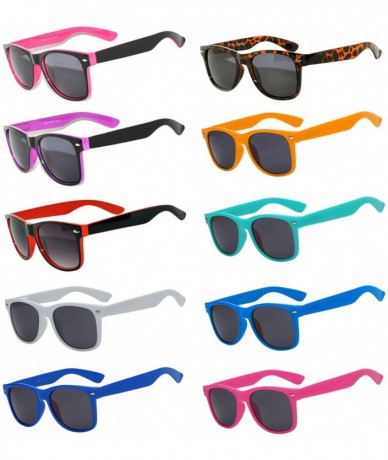 Rectangular Vintage Retro Eyeglasses Sunglasses Smoke Lens 10 Pack Colored Colors Frame - Smoke_lens_10_pairs - C91273DGN0T $...