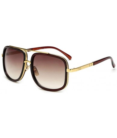 Goggle Oversized Men Sunglasses - Brown Gradula Brown - CQ18HLGEAL9 $15.12