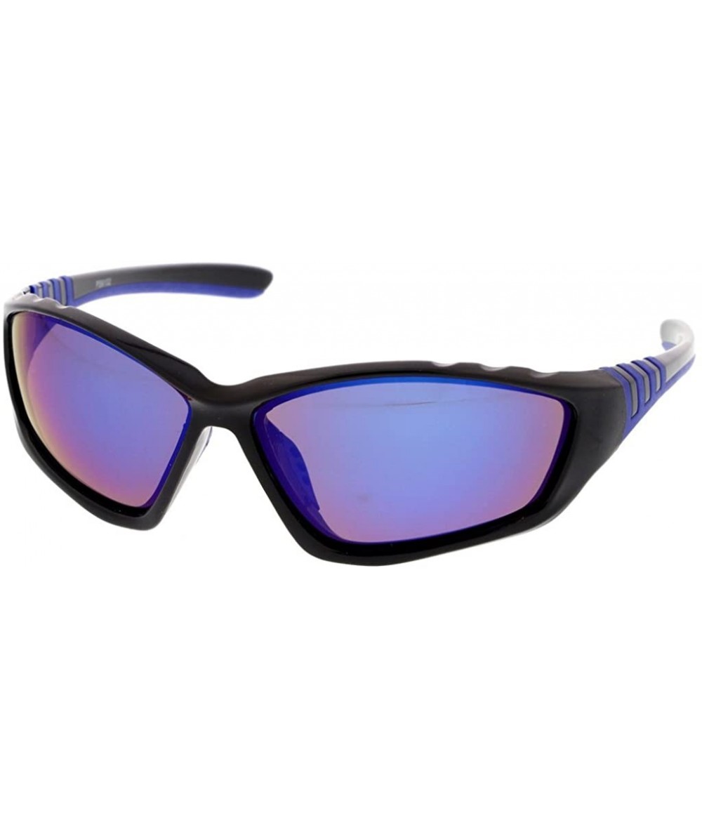 Sport Ultra Light Weight Full Frame Sport Sunglasses Model 6102 - Blue - CX187HUZ4N5 $11.74