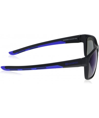 Rectangular Men's 5043SP Vintage Rectangular Sunglasses with 100% UV Protection- 55 mm - Black & Blue - C2196IMU64S $20.38