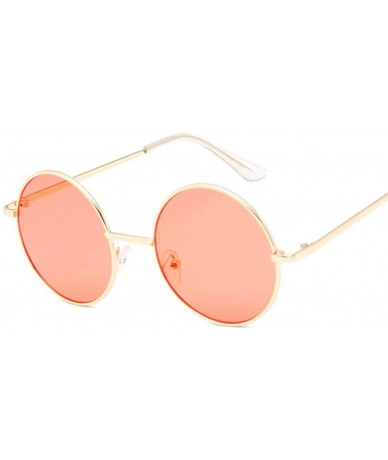 Round Retro Round Sunglasses Women Luxury Brand Designer Vintage Small SilverSilver - Goldred - CL18Y4RCQ7I $9.90