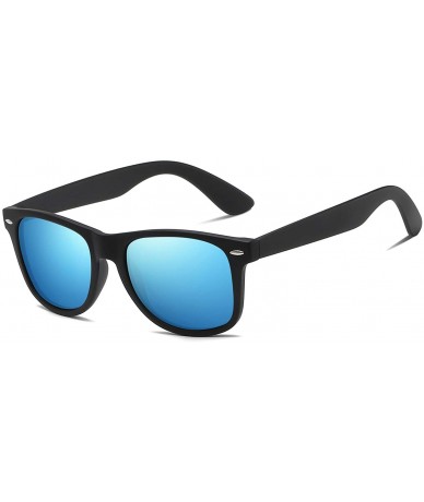 Square Polarized Square Sunglasses for Driving Men Alloy Frame UV 400 Protection - Blue - CJ18YM55S3Q $14.45