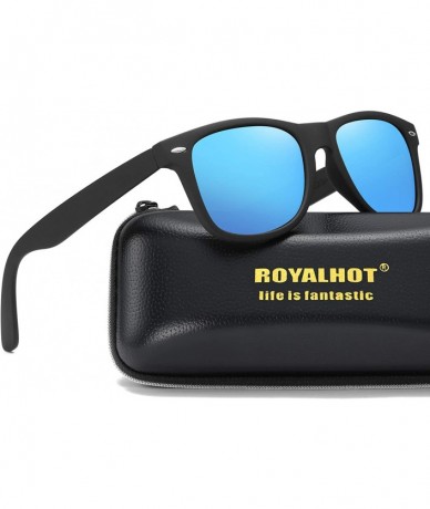 Square Polarized Square Sunglasses for Driving Men Alloy Frame UV 400 Protection - Blue - CJ18YM55S3Q $14.45