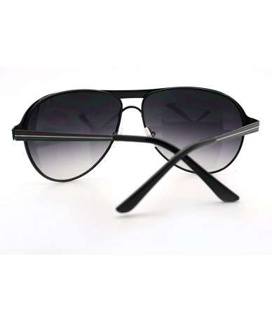 Aviator Classic Aviator Sunglasses Flat Top Round Metal Frame - Black - C711DZ6A48Z $11.23