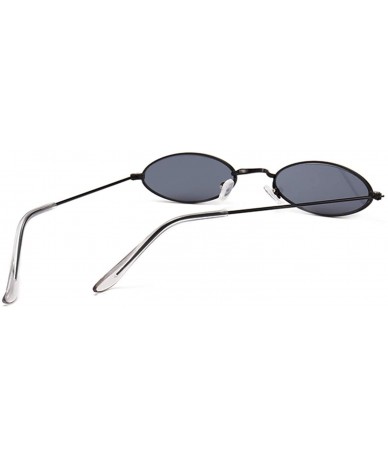 Round Fashion Women Sunglasses Famous Oval Sun Glasses FeLuxury Metal Round Rays Frames Black Small Cheap Eyewear - CS199CMRS...