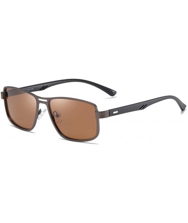 Square Vintage Sunglasses for Men Rectangle Sun Glasses Polarized UV400 - Brown - CL196U3E6HD $21.36