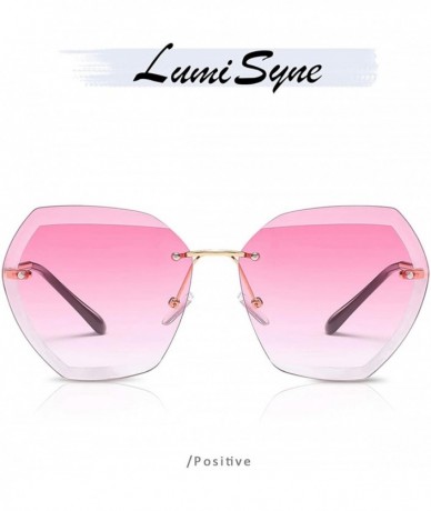 Oversized Sunglasses Oversized Transparent Gradient - Rose Red/Gold - C118Y3L7HT2 $24.12