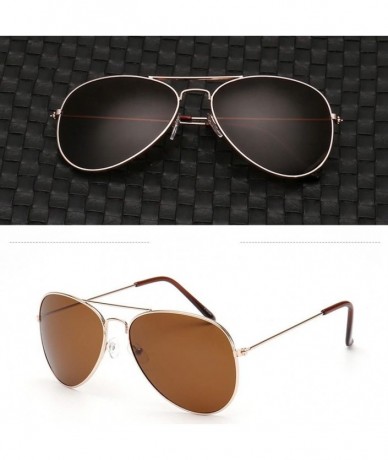 Aviator Sunglasses for Men Women Aviator Polarized Mirror with Case Metal UV 400 Lens Protection Vintage Retro Glasses - CF18...