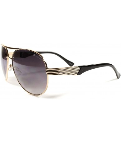 Aviator Slick Design Stylish Upscale Mens Womens 80s Air Force Style Sunglasses - Gold - CR18XETLQ67 $10.58