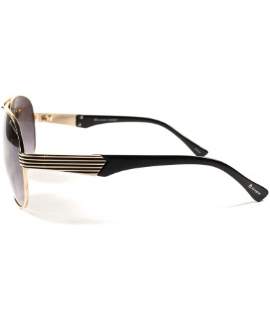 Aviator Slick Design Stylish Upscale Mens Womens 80s Air Force Style Sunglasses - Gold - CR18XETLQ67 $10.58