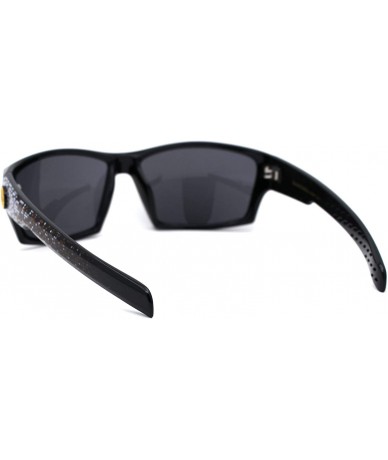 Rectangular Mens 90s Warp Skater Digital Camo Print Arm Sunglasses - Black White Brown - CJ197EIXQ6C $10.52