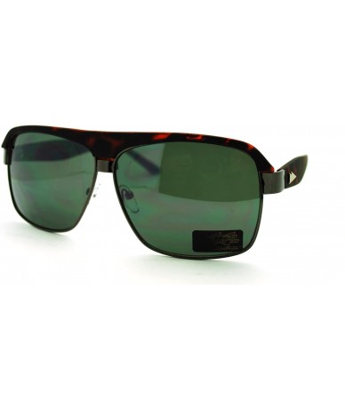 Square Retro Fashion Sunglasses Square Flat Top Rim Fresh Look - Matte Tort - CU11MYRNAFZ $7.24