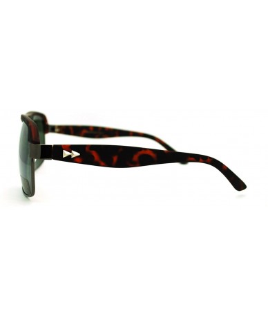 Square Retro Fashion Sunglasses Square Flat Top Rim Fresh Look - Matte Tort - CU11MYRNAFZ $7.24