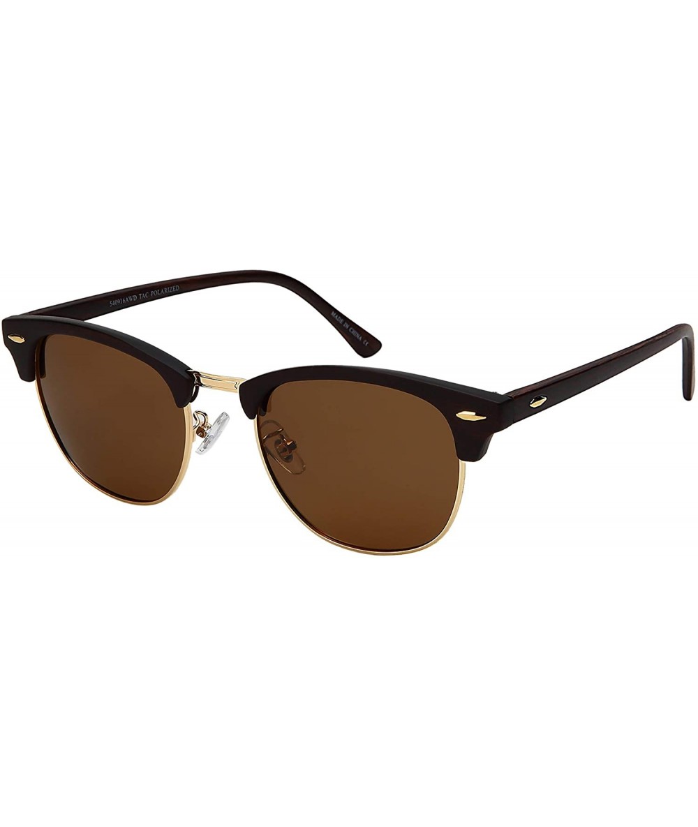 Semi-Rimless Polarized Sunglasses for Men Women Driving Fishing